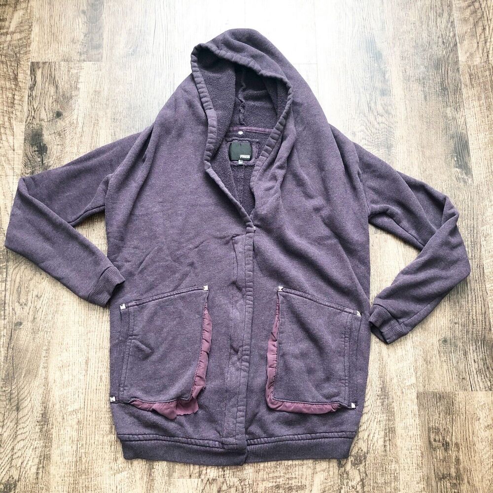 Aritzia Wilfred Free Womens Small Purple Rousseau Oversize Zip Up Sweater Jacket